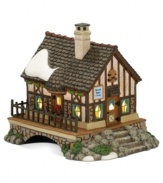 An essential part of Dickens' Village, the Devon Brook Span Cottage marks a moment in time when small water tolls were a source of income to some families. Featuring the ornate detail and elegant porcelain of Department 56.