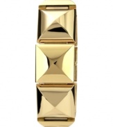 Go undercover with this pyramid-stud watch from Vince Camuto. Features a bangle bracelet-inspired design with a covered dial.