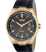 Classic watch design meets sporty details on this watch from Citizen. The Eco-Drive technology harnesses both natural and artificial light, never needing a battery. From the Drive from Citizen Eco-Drive collection.