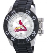 Root for your team 24/7 with this sporty watch from Game Time. Features a St. Louis Cardinals logo at the dial.