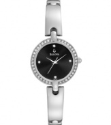Bulova brings the right amount of glitz and glamour with this darling bangle watch.