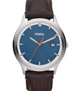 A blend of varying color creates an intriguing design on this Ansel watch by Fossil.