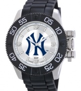 Pride of the Yankees. Root for your team 24/7 with this sporty watch from Game Time. Features a New York Yankees logo at the dial.