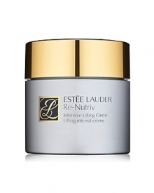 Intensively moisturizing, smoothing and lifting over time. The daily lift. This extraordinary creme gives you a years-younger look as it dramatically reduces the look of fine lines and wrinkles. Skin looks smoother, firmer, virtually lifted. Precious ingredients give rare results: intensive recovery, intensive lifting, intensive hydration, intensive smoothing. Instantly refreshes skin. Sustains hydration over time with special moisture magnets. A unique restorative enzyme - vital to skin's restorative ability - helps boost recovery from past environmental damage. THE PROOF IS IN Clinical tests prove that after 8 weeks, you'll see up to: 57% reduction in the appearance of fine lines and wrinkles; 33% increase in skin firmness.- 38% increase in moisturization; 31% increase in smoothness. THE RE-NUTRIV INTENSIVE LIFTING SYSTEM Discover the science of luxury: leading edge anti-aging technology combined with exquisite indulgence. The system takes recovery and repair to new levels, addressing the visible signs of aging in many different ways. Used together, the formulas reinforce each other, each boosting the efficacy of the others and creating a remarkable synergy. You'll see the difference. We promise. Intensively moisturizing, smoothing and lifting over time. The daily lift. This extraordinary creme gives you a years-younger look as it dramatically reduces the look of fine lines and wrinkles. Skin looks smoother, firmer, virtually lifted. Precious ingredients give rare results: intensive recovery, intensive lifting, intensive hydration, intensive smoothing. Instantly refreshes skin. Sustains hydration over time with special moisture magnets. A unique restorative enzyme - vital to skin's restorative ability - helps boost recovery from past environmental damage. THE PROOF IS IN Clinical tests prove that after 8 weeks, you'll see up to: 57% reduction in the appearance of fine lines and wrinkles; 33% increase in skin firmness.- 38% increase in moisturization; 31% increase in smoothness. THE RE-NUTRIV INTENSIVE LIFTING SYSTEM Discover the science of luxury: leading edge anti-aging technology combined with exquisite indulgence. The system takes recovery and repair to new levels, addressing the visible signs of aging in many different ways. Used together, the formulas reinforce each other, each boosting the efficacy of the others and creating a remarkable synergy. You'll see the difference. We promise.