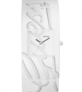 Update your signature style with the refined elegance of this bangle watch from GUESS.