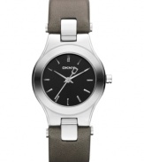 Supple leather in dusky hues make this DKNY timepiece a mood-changing accessory.