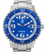 A structured steel watch from Izod that adds a pop of color for extra style.