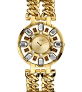 Emit endless elegance with this alluring double chain watch from GUESS.
