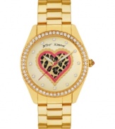 It's true love with this golden watch from Betsey Johnson.