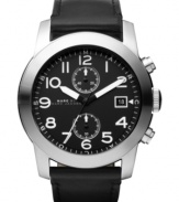 Luminous accents keep your style out of the shadows with this Marc by Marc Jacobs watch.
