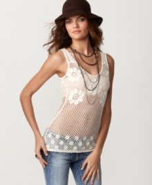 Lace-y & racy, Free People's tank adds some boho edge to your look. Pair it with destroyed denim for added street cred!