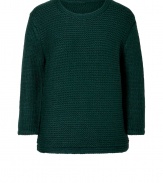 Work a modern edge into your knitwear collection with Tibis trend-right chunky knit pullover - Round neckline, 3/4 sleeves, dropped shoulders - Relaxed, boxy fit - Wear with shirts, minis and booties