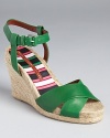 Saturated green leather showcases a playful espadrille from MARC BY MARC JACOBS.