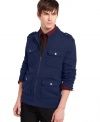 With a comfy, zip-up style, this military sweatshirt from Kenneth Cole New York is the right way to get your R&R.