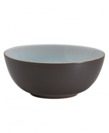 Handsome and understated, the Sienna soup/cereal bowl features a matte mocha surface and glazed blue interior for smart-casual style at breakfast, lunch and dinner. Handsome and understated, the Sienna soup/cereal bowl features a matte mocha surface and glazed blue interior for smart-casual style at breakfast, lunch and dinner.