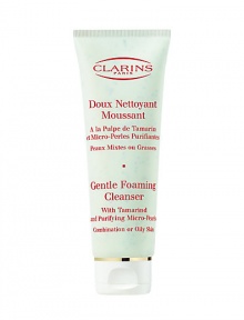 As gentle as cleansing milk and as effective as soap, new Gentle Foaming Cleanser has been created to meet the needs of all skin types. Its lightweight, refreshing lather rinses easily with water and protects skin from the drying effects of hard water. For pure cleansing. Tamarind Fruit Acid refines skin texture in oily zones by helping eliminate dry skin cells that block pores. 4.4 oz. As gentle as cleansing milk and as effective as soap, new Gentle Foaming Cleanser has been created to meet the needs of all skin types. Its lightweight, refreshing lather rinses easily with water and protects skin from the drying effects of hard water. For pure cleansing. Tamarind Fruit Acid refines skin texture in oily zones by helping eliminate dry skin cells that block pores. 4.4 oz.