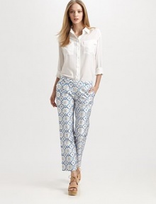 Floral-print silk georgette tailored with clean lines and a sophisticated ankle crop.Tab-front waistBelt loopsZip-flyFlat frontSlash pocketsBack welt pocketsRise, about 8Inseam, about 28SilkDry cleanImportedModel shown is 5'9 (175cm) wearing US size 4. Floral-print silk georgette tailored with clean lines and a sophisticated ankle crop.Tab-front waistBelt loopsZip-flyFlat frontSlash pocketsBack welt pocketsRise, about 8Inseam, about 28SilkDry cleanImportedModel shown is 5'9 (175cm) wearing US size 4.