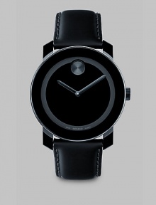 A sleek and modern timepiece designed with a minimalist tonal style and Swiss quartz precision. Round bezel Quartz movement Water resistant to 3 ATM Stainless steel/composite case: 42mm (1.65) Leather strap Imported A sleek and modern timepiece designed with a minimalist tonal style and Swiss quartz precision. Round bezel Quartz movement Water resistant to 3 ATM Stainless steel/composite case: 42mm (1.65) Leather strap Imported