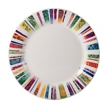 With bands of classic floral patterns rendered in a chic, modern color palette, the Eden dinner plate frames your main course with sophisticated style and vibrant energy. With bands of classic floral patterns rendered in a chic, modern color palette, the Eden dinner plate frames your main course with sophisticated style and vibrant energy.