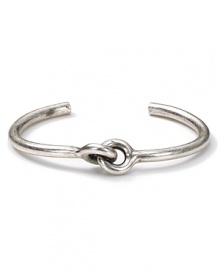 Simple and unique, Giles & Brother silver buckle cuff is essential for a well-dresssed wrist.