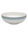 With a fresh, feminine feel and exceptional durability, the Lucille Teal cereal bowl delivers lasting style to every day and occasion. A fanciful pattern inspired by 1950's lace trims creamy, contemporary porcelain from Denby.