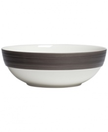 Inspired by her acclaimed runway collection, Vera Wang's Devotion serving bowl combines luxe Wedgwood porcelain and a grooved platinum edge for a table that's effortlessly chic. Inspired by her acclaimed runway collection, Vera Wang's Devotion serving bowl combines luxe Wedgwood porcelain and a grooved platinum edge for a table that's effortlessly chic.