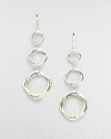 From the Infinity Collection. Graceful, graduated circles, each formed of interwoven strands of smooth and cabled sterling silver, connect to form these elegant drops. Sterling silver Drop, about 2 Ear wire Imported