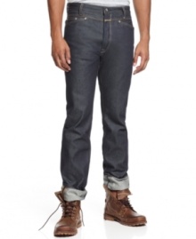 Take your jeans collection to the next level. A dark wash and a subtle sheen give this Girbaud style extra edge. Take your jeans collection to the next level. A dark wash and a subtle sheen give this Girbaud style extra edge.