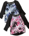 Hang loose. Colorful prints and a lightweight style give these shirts from BCX a fun style to complement her looks.