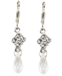 Effortless elegance. Dazzling crystals and glittering glass accents add glamour to these exquisite drop earrings from Givenchy. Crafted in silver tone mixed metal, they're a fitting finishing touch for an array of evening looks. Approximate drop: 1 inch.