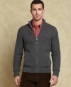 Put some zip in your cool-weather look with this Tommy Hilfiger sweater perfect for layering.