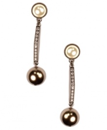 Turn heads at your next evening affair in Givenchy's dramatic drop earrings. Blush and white-colored glass pearls combine with pave-set crystals in brown gold-plated mixed metal. Approximate drop: 2-1/2 inches. Turn heads at your next evening affair in Givenchy's dramatic drop earrings. Blush and white-colored glass pearls combine with pave-set crystals in brown gold-plated mixed metal. Approximate drop: 2-1/2 inches.