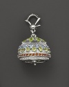 Inspired by Zen philosophy, this intricately detailed, matte sterling silver meditation bell from Paul Morelli is set with peridot, blue topaz and madeira citrine.