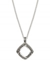 Glamour and glitz in just the right amount. Judith Jack's enchanting pendant necklace features marcasite (1 ct. t.w.) in a stylish diamond pattern. Setting and chain crafted in sterling silver. Approximate length: 16 inches. Approximate drop: 1-1/4 inch.