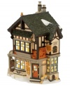 Offering high-end gifts for the upper class, Evan Hoyt, the sponge dealer is at your service! Crafted of hand-painted porcelain, this clever depiction of a Victorian-era establishment offers a rich addition to your Dickens' Village from Department 56.