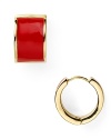 Understated with graphic sensibility, kate spade new york's enamel and and gold-tone hoops add a polished air to everyday ensembles.