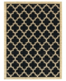 Reminiscent of classic Mediterranean textiles, this patterned area rug from Shaw Living presents a brilliant ogee design rendered in deep black. Woven in the USA of ultra-durable and supremely soft EverTouch® nylon, this rug offers a stately tradition to any room. Reminiscent of classic Mediterranean textiles, this patterned area rug from Shaw Living presents a brilliant ogee design rendered in deep black. Woven in the USA of ultra-durable and supremely soft EverTouch® nylon, this rug offers a stately tradition to any room.