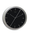 Meant to be seen, not heard, this Opal Clocks wall clock combines a shiny black dial and smooth, soundless movement in sleek, brushed aluminum. With a double-sided second hand and numberless design.