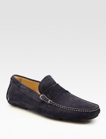 Supple Italian sueded calfskin with relaxed penny loafer styling and a lugged driving sole.Leather liningPadded insoleRubber soleMade in Italy