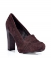 Stylish pumps in fine, dark brown suede - New, trendy college look, with wide 11 cm (4.3) block heel - Elegant and trendy, but crazy comfortable - With a round toe and fashionable 1 cm (.4) platform - The sturdy heel gives firm support - A fave shoe for everyday, for the office and leisure - Pairs with a sheath dress, suit, jeans