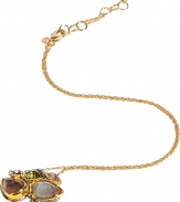This glamorous necklace is an ultra-chic addition to any outfit - Stunning necklace with gemstone embellishment on a gold-plated filigree link chain - Style with elevated basics for day or with cocktail-ready attire for evening - Made by famous jewelry genius and celeb favorite Alexis Bittar