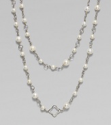 From the Quatrefoil Collection. A graceful sterling silver chain, stationed with lustrous freshwater pearls and quatrefoil-shaped open links, is fabulous as a single but long enough to double. Cultured freshwater pearls Sterling silver Length, about 48 Toggle closure Imported