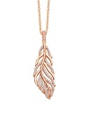 You'll flock to this luxe pave feather necklace glittering with cubic zirconia in a rich 18k rose gold vermeil setting.