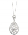 Pendant perfection. Featuring an elegant teardrop silhouette, Eliot Danori's striking pendant necklace is adorned with sparkling crystals and cubic zirconias (1/2 ct. t.w.). Crafted in silver tone mixed metal. Approximate length: 16 inches + 2-inch extender. Approximate drop: 1-1/2 inches.