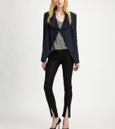 Artfully speckled wool, in a button-front style impeccably tailored to flatter your figure.Funnel collarAsymmetrical button frontWelt pocketsFully linedAbout 25 from shoulder to hem80% wool/19% nylon/1% elastaneDry cleanImportedModel shown is 5'10 (177cm) wearing US size 4. 