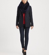 Light wool crepe tailored in a classic double-breasted style, edged with raw seam trim.Notch collarDefined shouldersButton-frontContour seamsFlap pocketsAbout 26 from shoulder to hem70% wool/20% polyamide/10% cashmereDry cleanImportedModel shown is 5'11 (180cm) wearing US size Small.This style runs large. We recommend ordering one size down for a standard fit. 