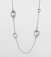From the Bamboo Collection. This nature-inspired style from a socially and environmentally responsible brand features a sterling silver bamboo hoop stations on a link chain. Sterling silverLength, about 36Lobster clasp closureImported
