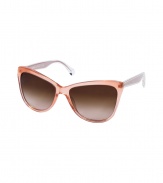 Eye-catching and chic with their cool transparent coral frames, Dolce & Gabbanas cat-eye sunglasses add a spark of retro glamour to every outfit - Transparent coral acetate cat-eye frames, gradient brown lenses, embedded rose handles with clear casing, gold-toned pins and logo at temples - Lens filter category 3 - Comes with a logo detailed hard case and drawstring pouch