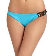 THE LOOKElastic side inset with multistone embellishmentElastic waist and leg openingsTHE MATERIAL80% nylon/20% spandexFully linedCARE & ORIGINHand washMade in USAPlease note: Bikini top sold separately. 
