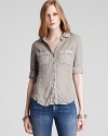 Crumpled linen creates a chicly weathered look on this utilitarian button-up from James Perse.